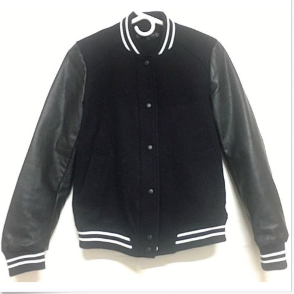 Zara Trafaluc Wool Blend Faux Leather Jacket
